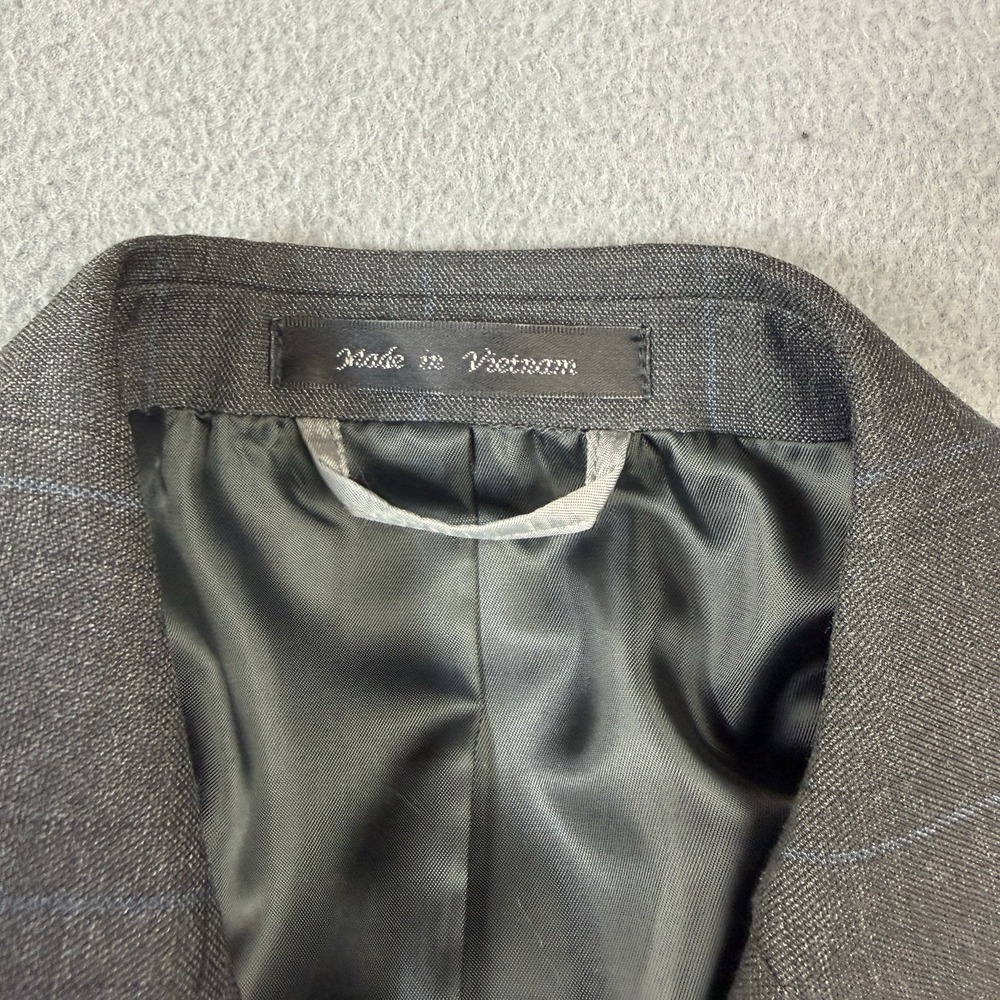 Marc New York Sports‎ Jacket Mens 46L Grey Blue Window Pane Check Dress Blazer - Picture 6 of 11